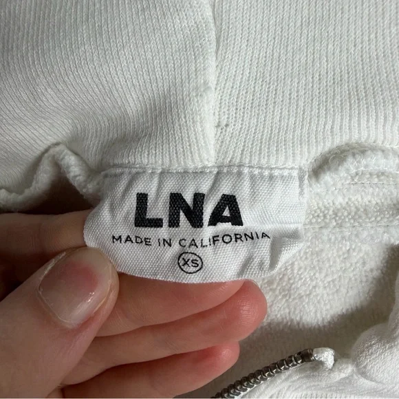 LNA Revolve Choose Happy Zip Up Hoodie in Lily White Size XS - Picture 6 of 7